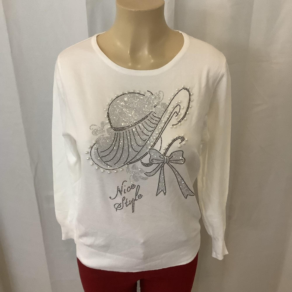 S/M White Long Sleeve Cardigan Sweater. #NiceStyle